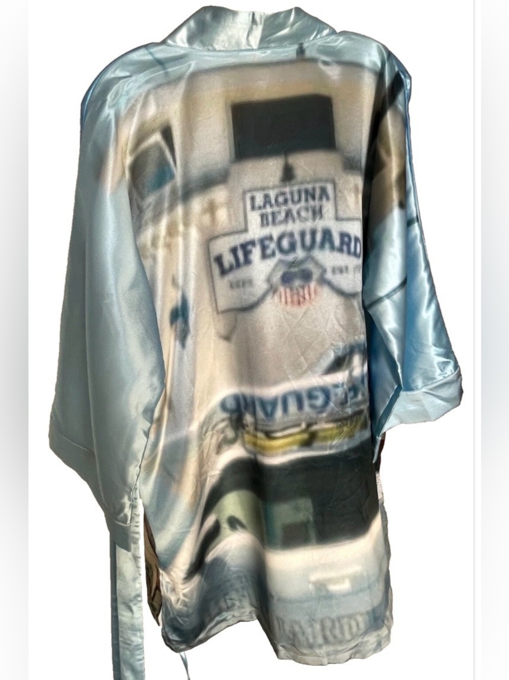 New Abstract LAGUNA BEACH Print KIMONO Robe JACKET Size Medium